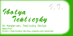 ibolya tepliczky business card